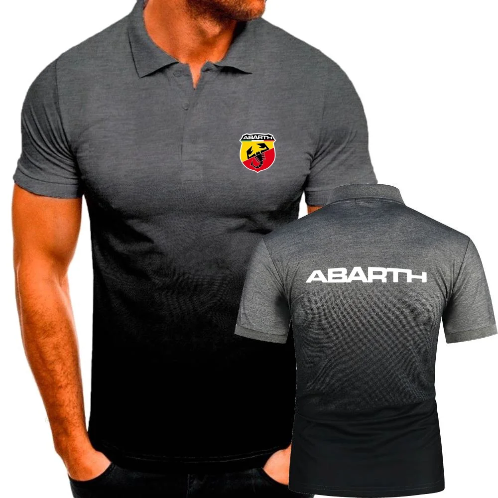 Abarth Scorpion Logo Lapel Men\'s Polo Shirts Classic TShirts Military Style Fitness Sport Jersey Youth Hip Hop Tees Topshirt