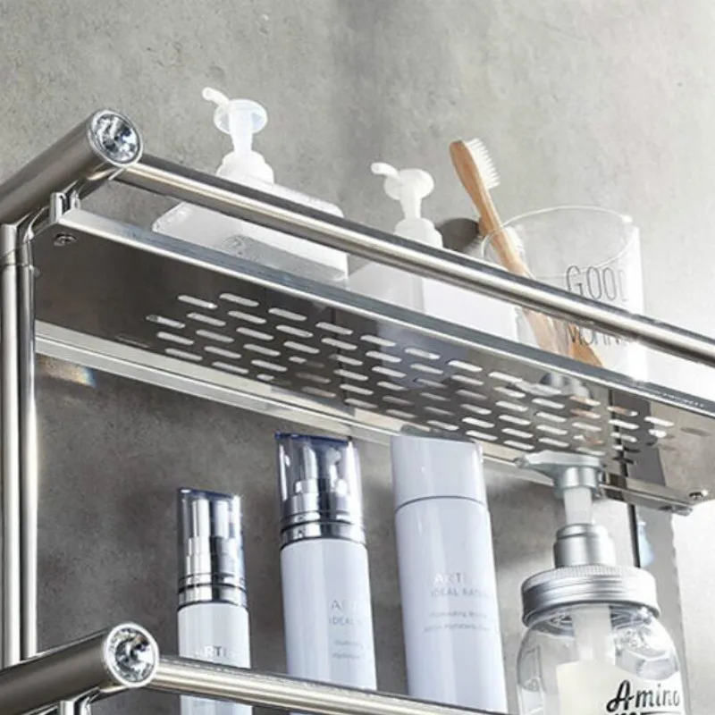 Towel Rack Toilet Rack Stainless Steel Bathroom Towel Rack Toilet Bathroom Shelves Decor Tray Wall Shelf Hanging Rack