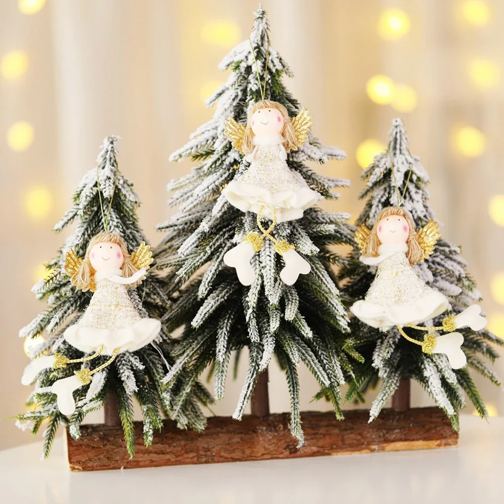 

1/3PCS Christmas Plush Angel Doll Pendant Without Rope 2024 New Cute Wings Girl Doll Xmas Tree Hanging Ornaments Household Decor