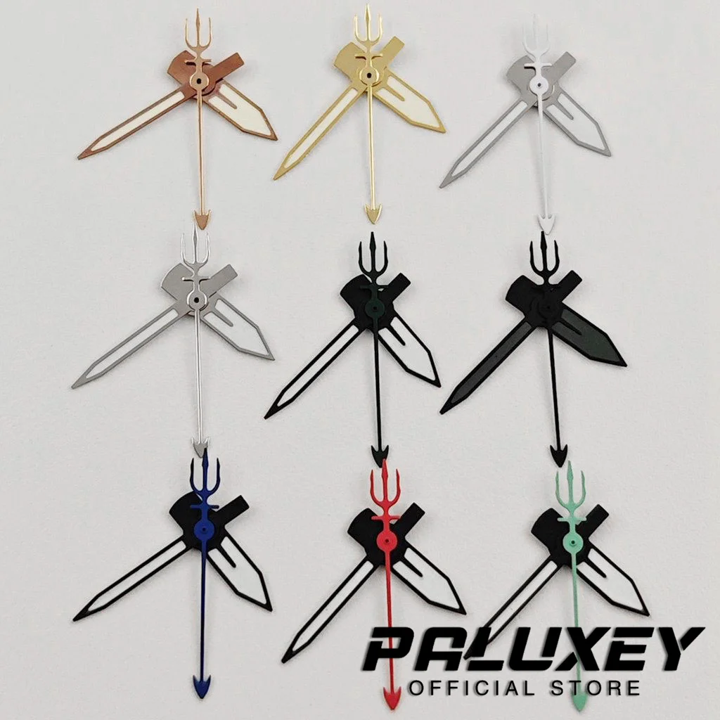 NH35 Trident Shaped Second Hands C3 Green Luminous Watches Pointers Suitable for NH34 NH35 NH36 NH38 NH39 NH70 NH72 Movement
