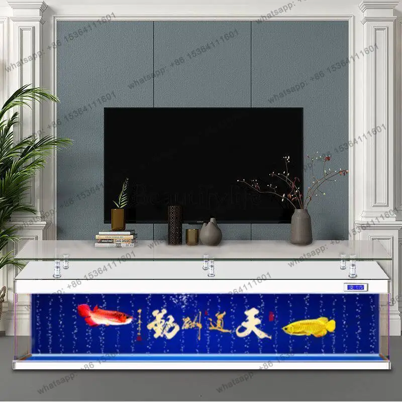 

Аквариум-стол для дома: интегрированный экологический аквариум из ультрапрозрачного стекла, среднего размера, для золотых рыбок, не требующий подмены воды