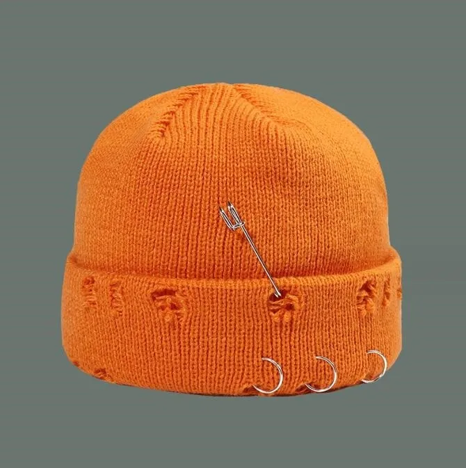 قبعة صغيرة قصيرة صياد السمك قبعة مضلعة دبوس دوكر شتاء دافئ محبوك قبعة الجمجمة #2