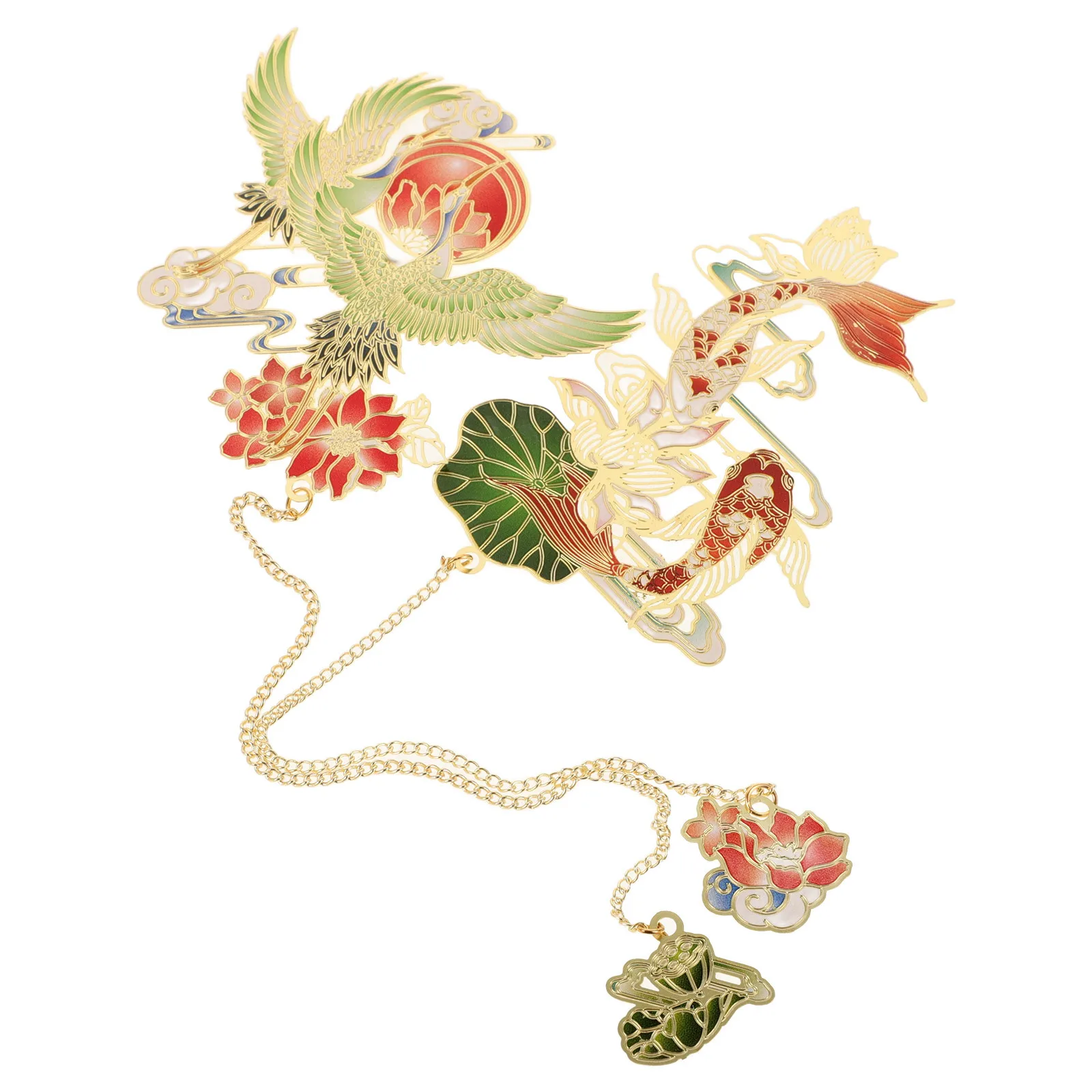 

2pcs Metal Bookmarks Chinese Mythical Design Long Chain Bookmark For Reading Decorative Pendant Charm Gift Idea Teachers