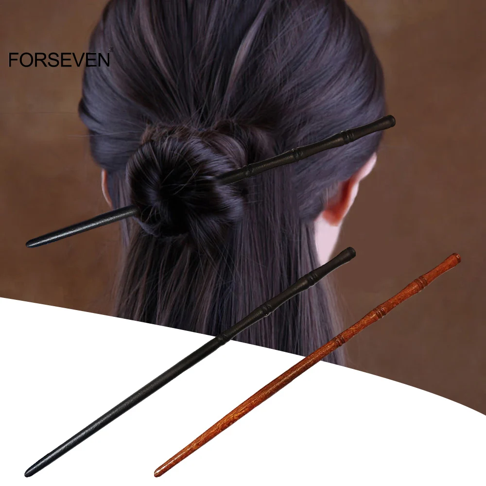 18cm Wooden Hair Sticks Forks for Women Girls Hair Bun Maker Black/Brown Color Wood Hairpins Clips Headpieces Hair Accessories