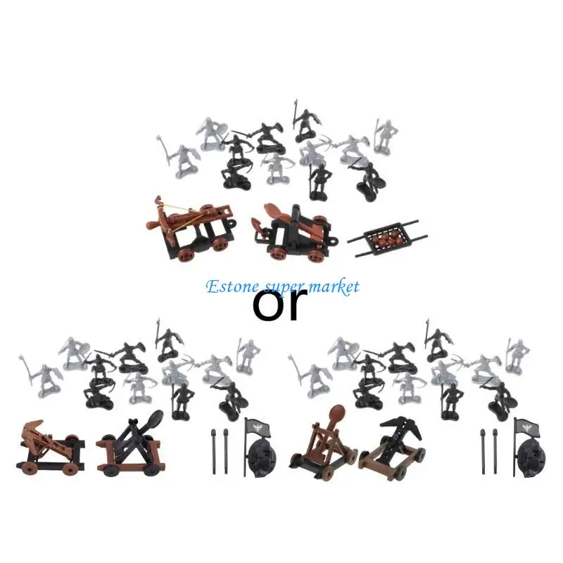 090B Medieval Soldier Action Figure Model Catapult Toy Boys Cake Toppers
