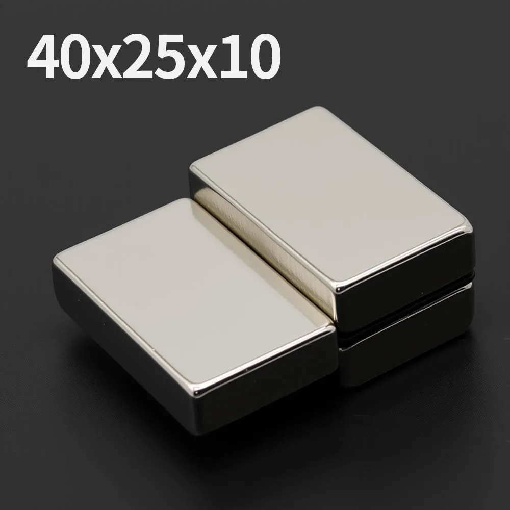40x25x10mm Powerful Neodymium Magnet N35 NdfeB Permanent Magnetic imanes Block Super Strong Fridge Magnets DIY