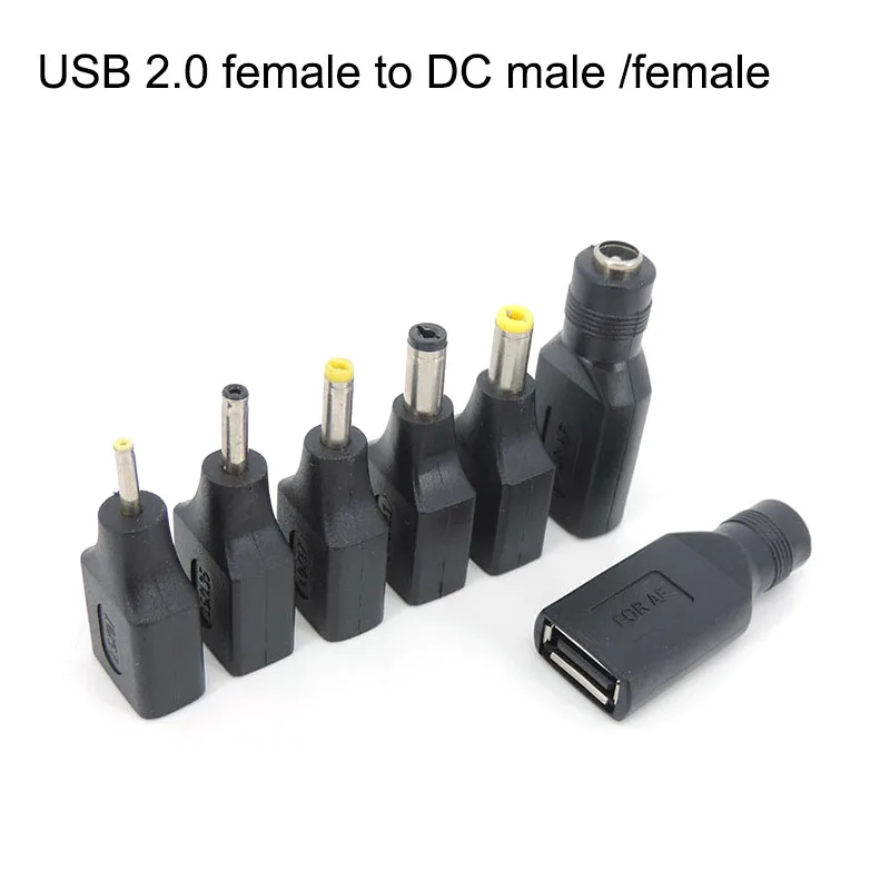 1pcs USB type A female to DC male male power connector 2.5x0.7 3.5x1.35 4.0x1.7 5.5x2.1 5.5x2.5 5.5x2.1 jack adapter converter o