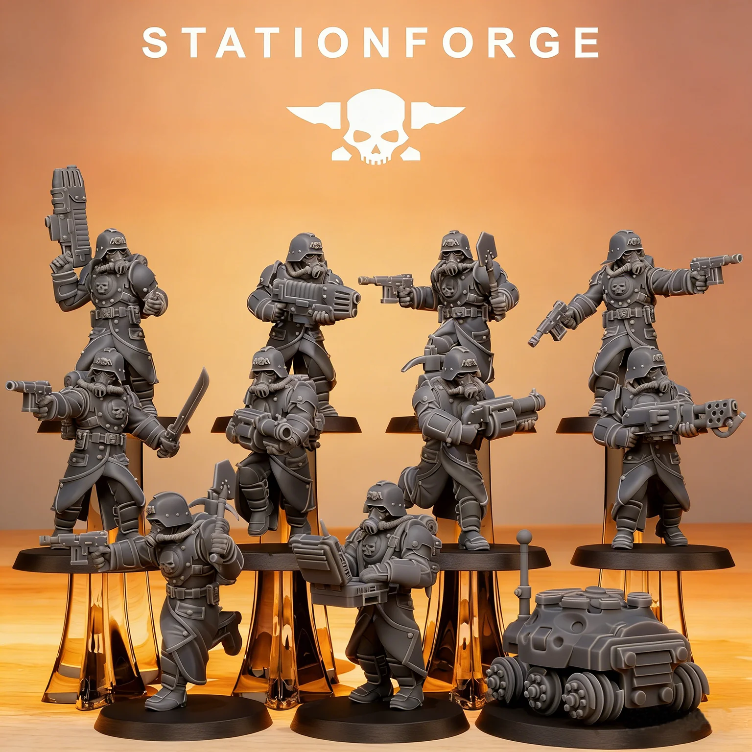 

Совместимая с 40k миниатюра, поддающаяся покраске, «Боевые инженеры», из АБС-пластика, аксессуары для настольных военных игр