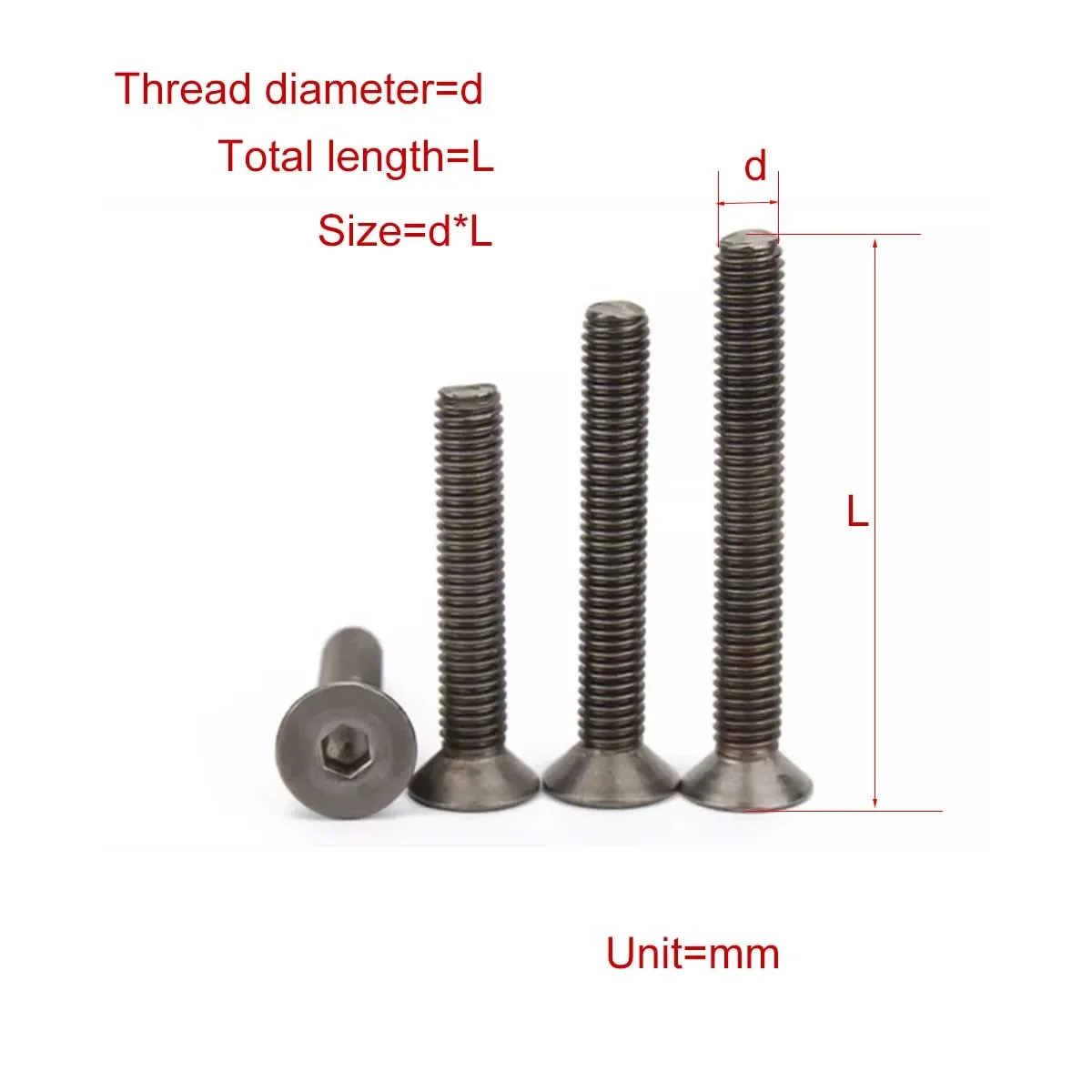 

Pure Titanium DIN7991 Countersunk Hexagonal Bolt M3M4M5