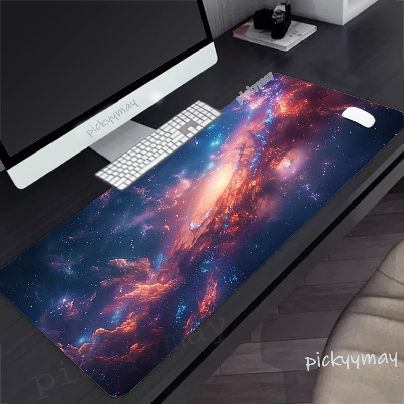 

Mouse Pads Space Galaxy Table Mats Computer Mousepad Company Big Desk Pad 100x50cm Large Gamer Mousepads Mouse Mat Lock Edges