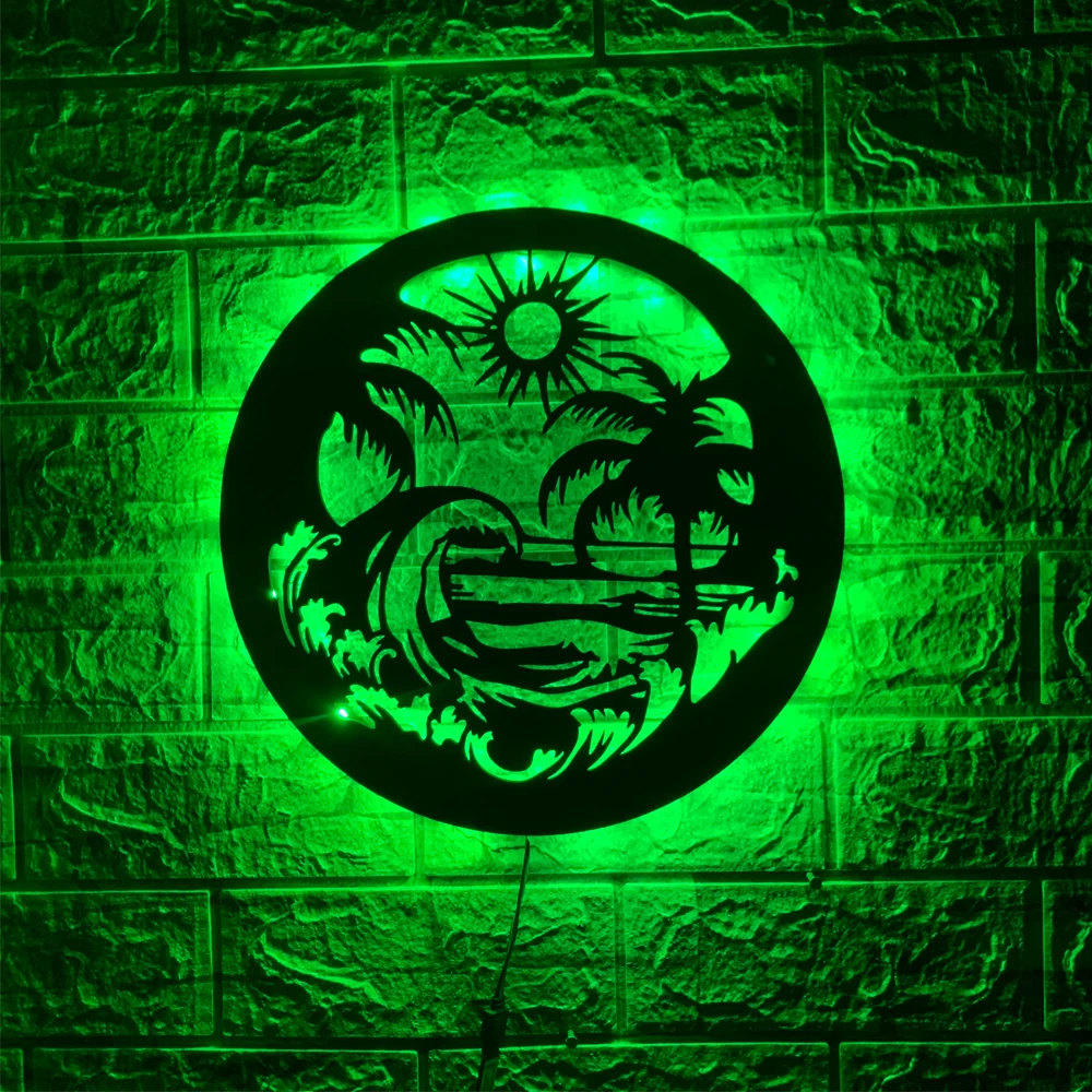 ZK50 Nordic Basswood Luminous Hanging Picture LED Wall Lamp Home Decoration USB Night Light Remote Control Gift