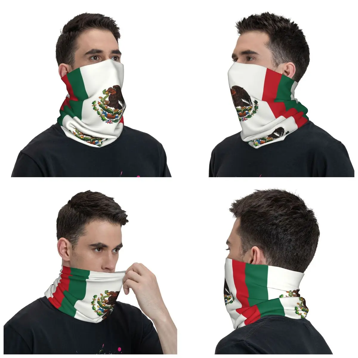 Custom Mexico Flag Winter Headband Neck Warmer Men Women Ski Hunting Tube Scarf Face Bandana Gaiter