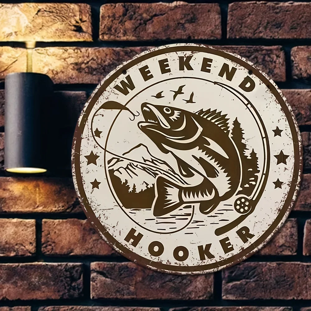 

1pc Retro Metal Round Aluminum Sign Vintage Garage Wall Decor Restaurant Decoration, Cafe Bar Club Living Room Wall Decor Plaque