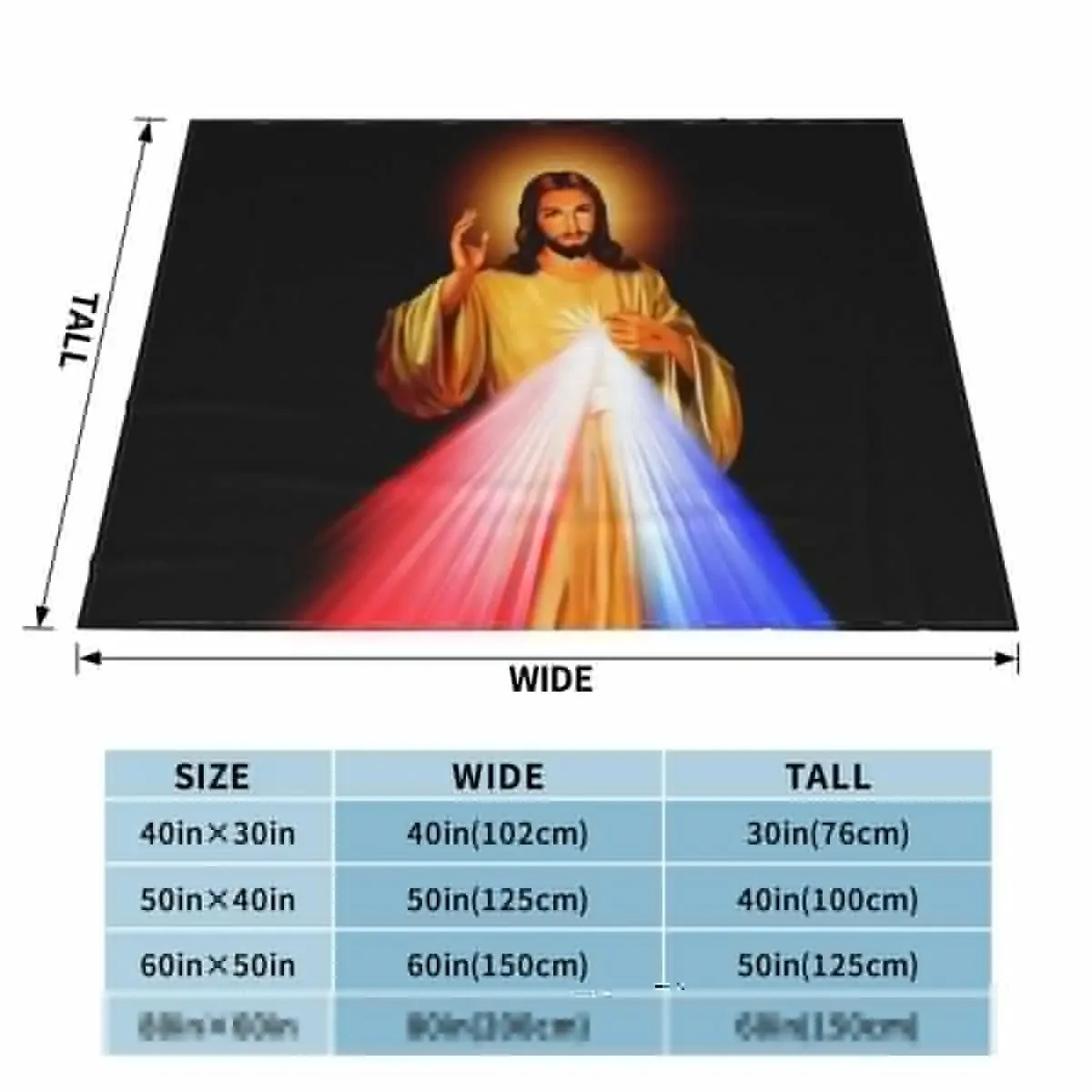 The Divine Mercy, Jesus I trust in You, Saint Faustina, Divine Mercy Throw Blanket Flannel Bed Blankets