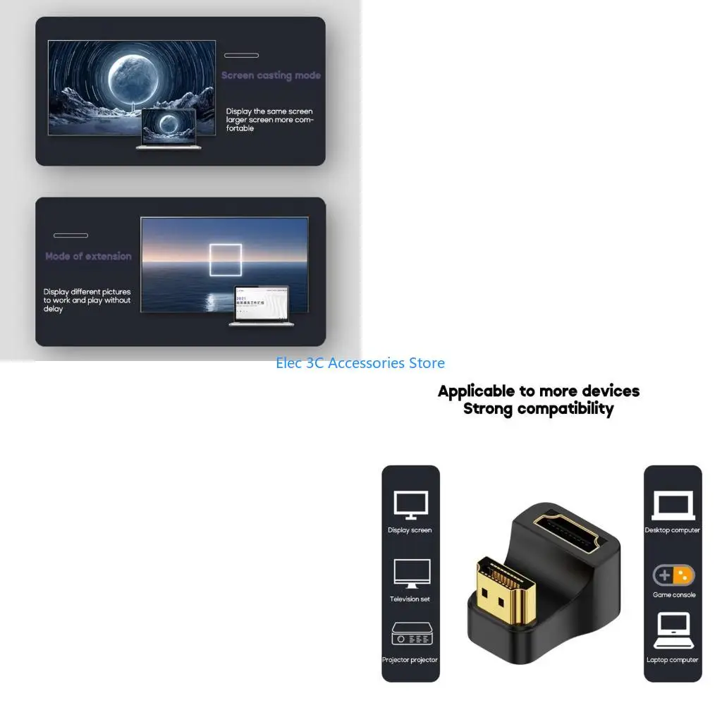 

Y51A U-shaped Adapter 180Degree Converter Extension Connector 8K 60Hz