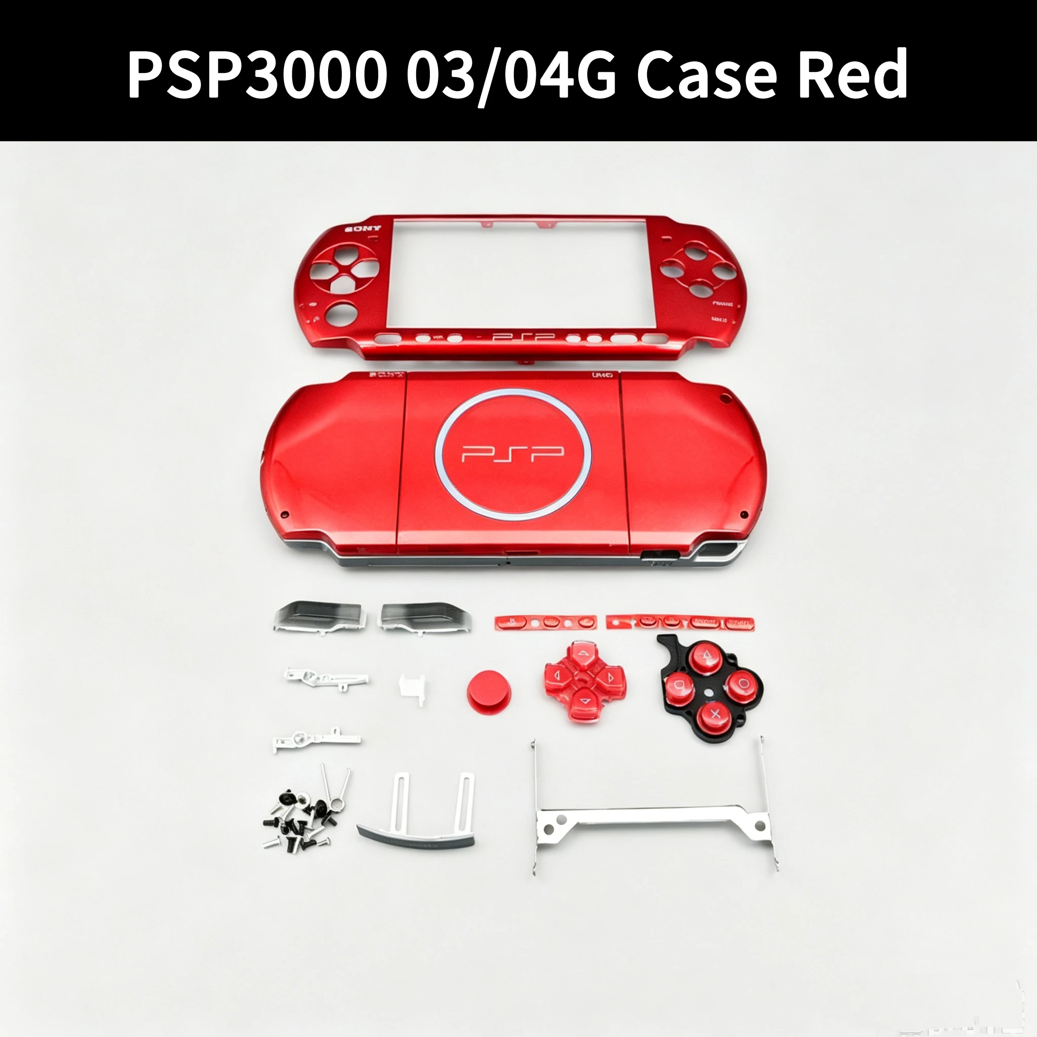 Obudowa do Sony PSP3000, model G03/04, zamiennik, jednolity kolor, kompletna obudowa, części do samodzielnego montażu, zestaw do wymiany obudowy konsoli. — zdjęcie produktu 5