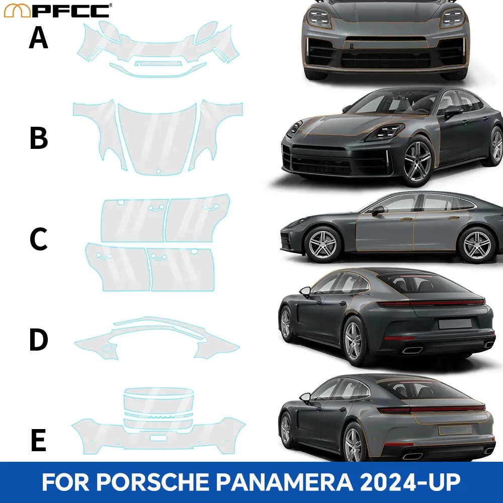 for Porsche Panamera Base 2024-UP Car Paint Protection Film PPF Pre-cut Transparent Body Sticker Kit Anti-scratch 8.5mil PPF TPU