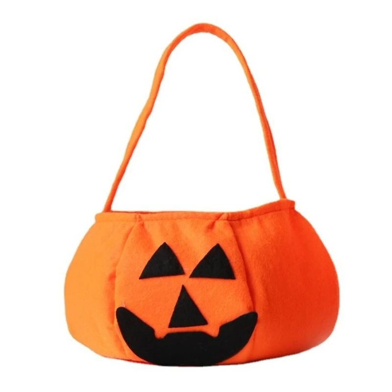 

G5AE Pumpkin Tote Bag Photoshooting Props Halloween Pumpkin Bag Handbag Candy Bag Kids Holiday Gift