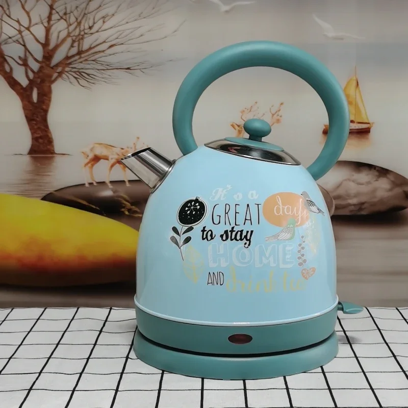 غلاية كهربائية عتيقة لغلي الماء ، لوحة ملونة مقطوعة تلقائية ، درجة غذائية ، فولاذ مقاوم للصدأ ، ، من من من V