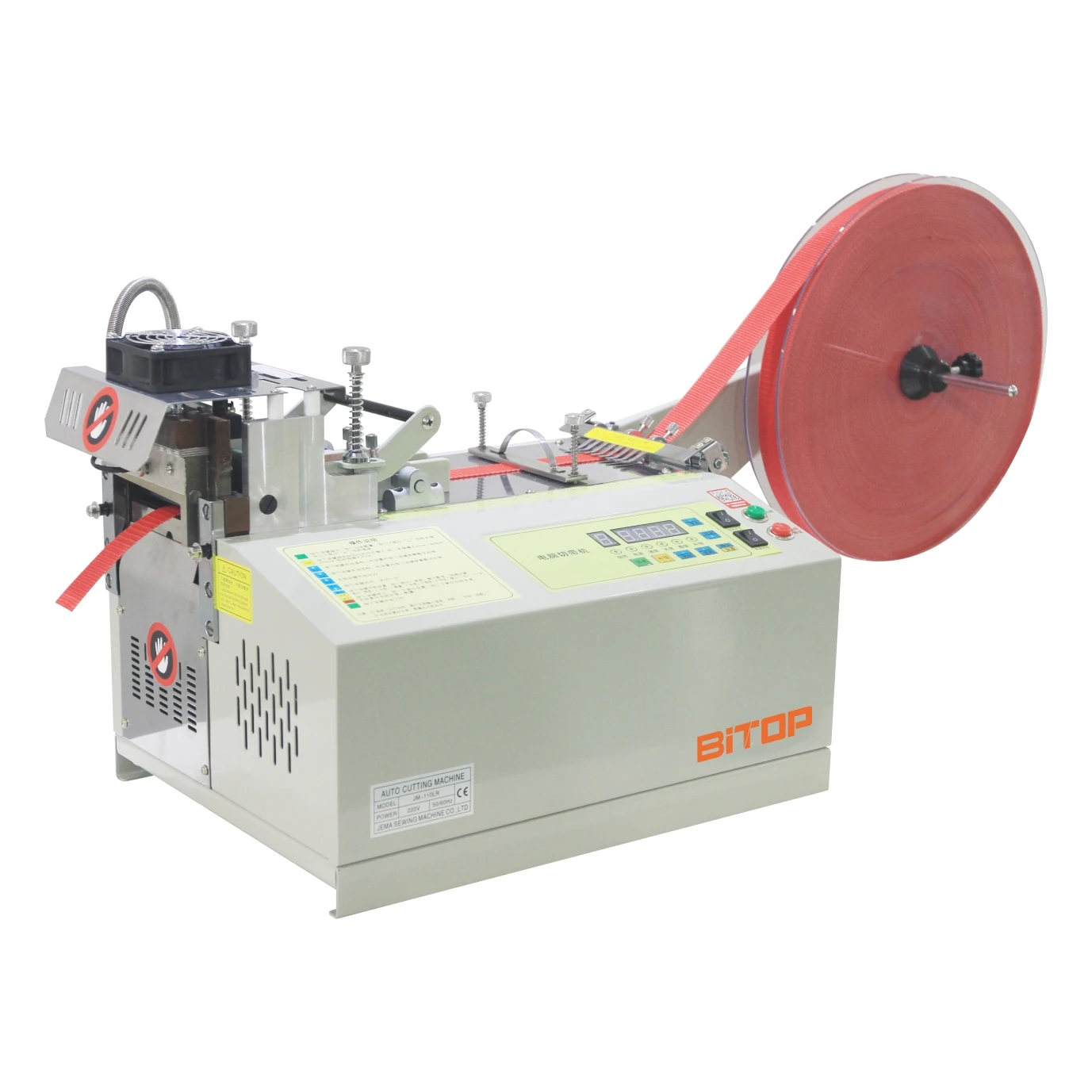 

BT-110LR High Quality Automatic Webbing Tape Label Cutting Machine Hot Cold for Fabric