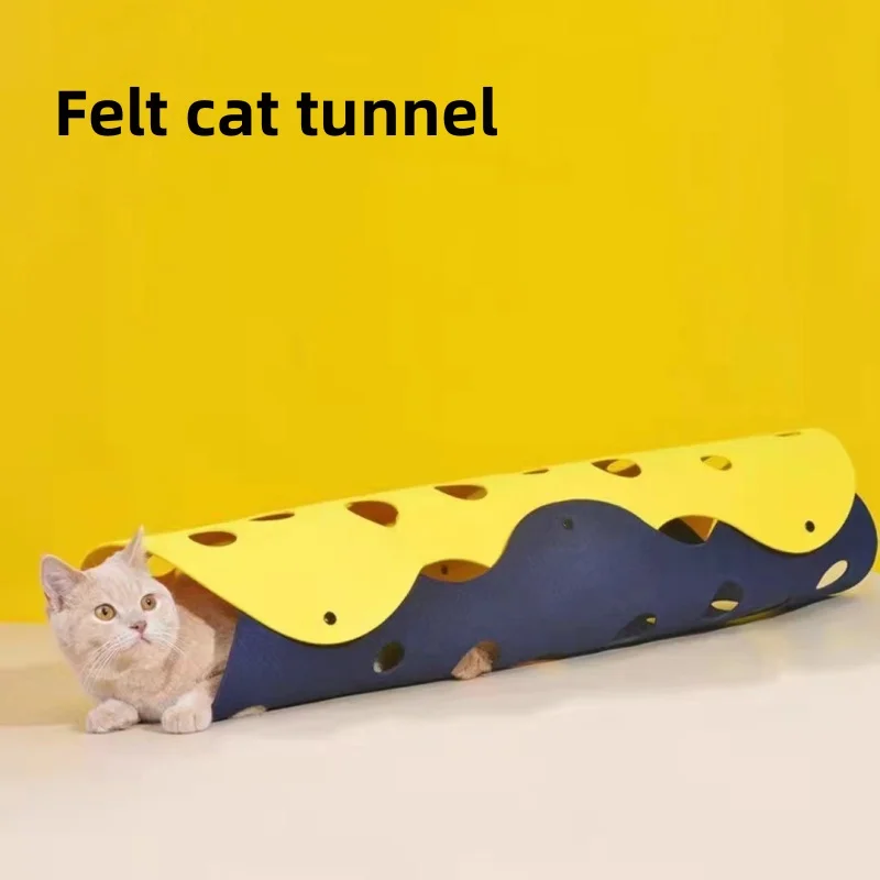 Cat toy channel pet cat tunnel rolling dragon tease cat toy cat nest a variety of combinations felt cat nest tunnel