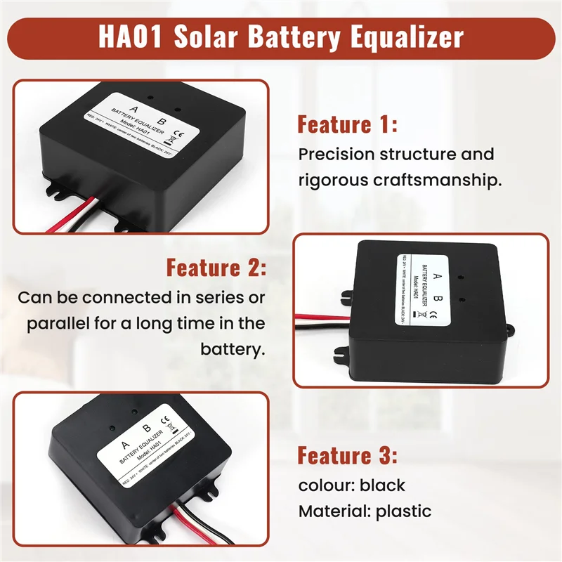 Ecualizador de voltaje de batería Solar AS95-HA01 para sistema Solar de batería estable equilibrador de batería de Gel de plomo-ácido de 24V