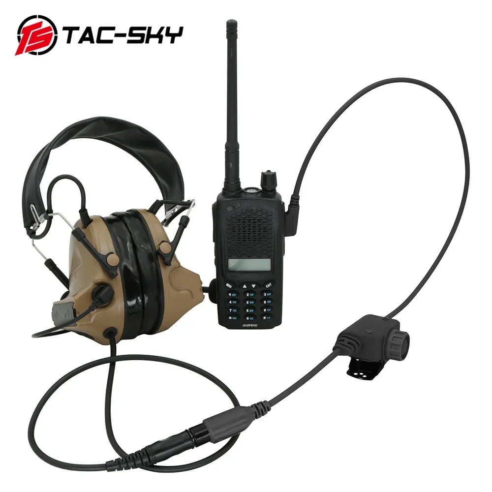 TS TAC-SKY Tactische RAC Ptt Kenwood-stekkeradapter PTT, compatibele Baofeng UV5R UV82 Walkie Talkie.