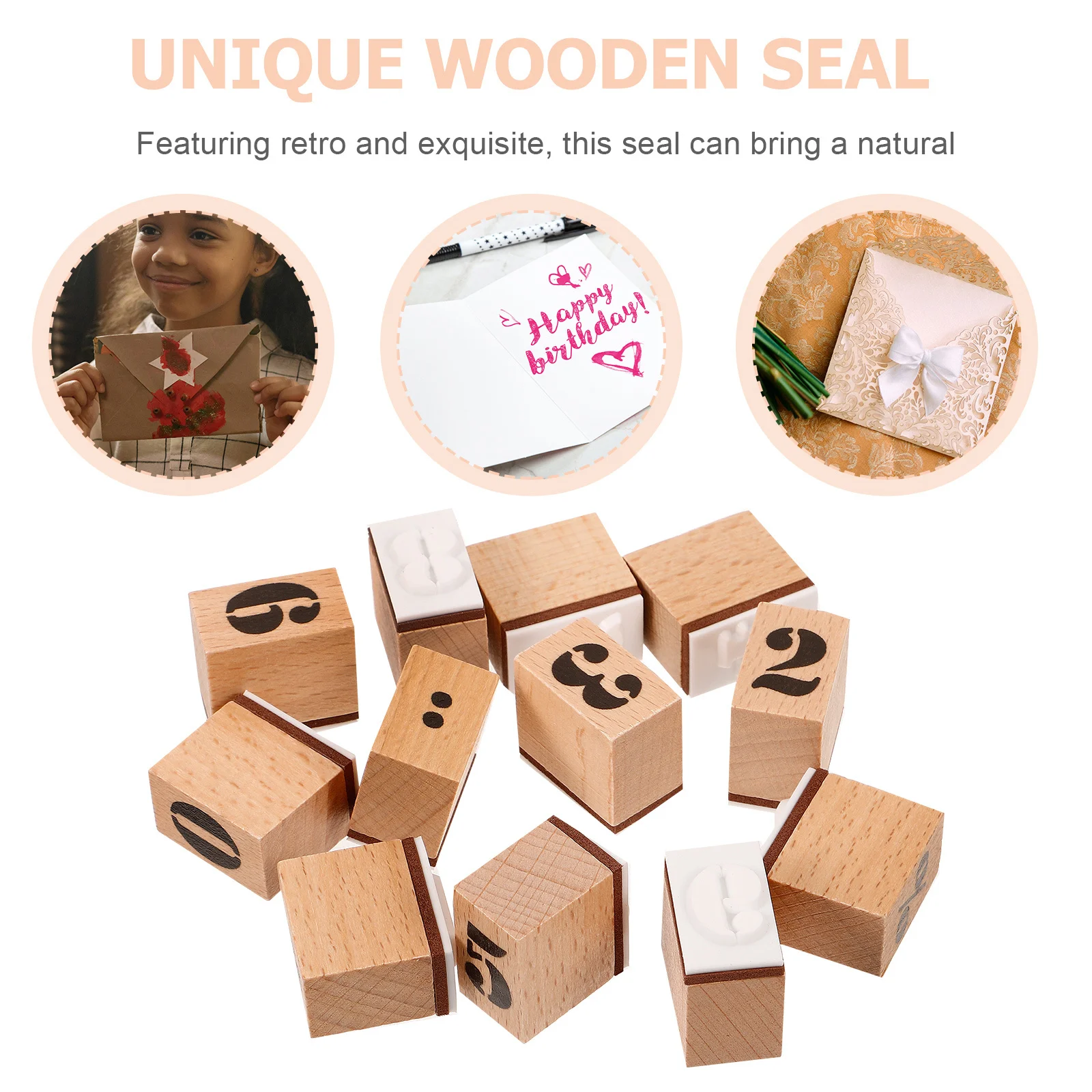 

1Set Wooden Number Stamp Portable Wood Craft Stamps for Scrapbooks Diaries and Holiday Decorations Number Stamps