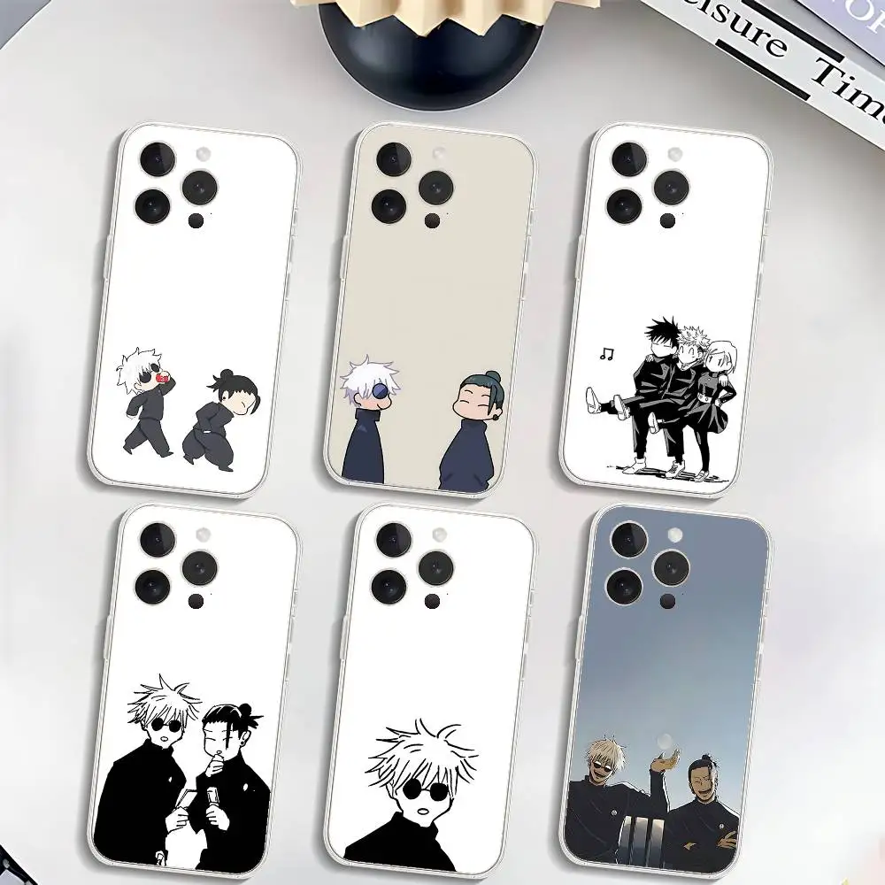 Anime J-Jujutsu K-Kaisen Handyhülle Luxuriöse Weiche Transparente Hülle für iPhone 17 16 15 14 13 12 11 Pro Max Mini Stoßfeste Schutzhülle