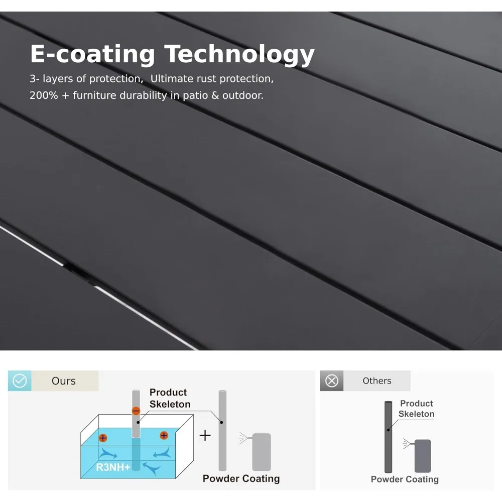 طاولة طعام خارجية تتسع لـ 6 أشخاص مع فتحة مظلة 1.57 لسطح السفينة والفناء الخلفي والحديقة والحديقة