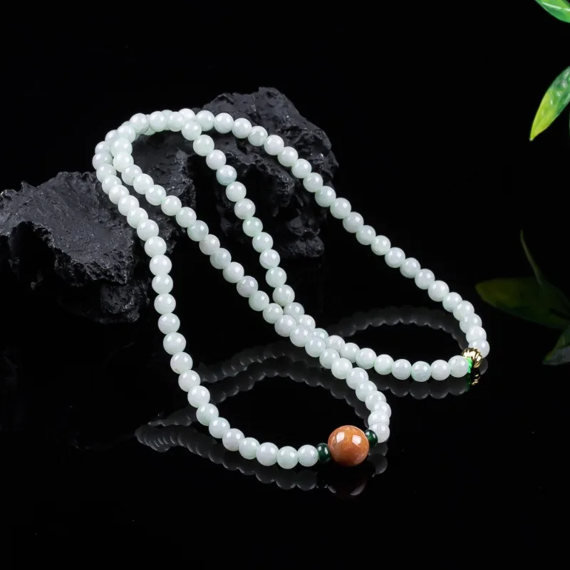 Natural Real Emerald A Goods Jade 6MM Necklace Bracelet Carved Jadeite Jewelry Amulet Gifts for Women Men Certificate New