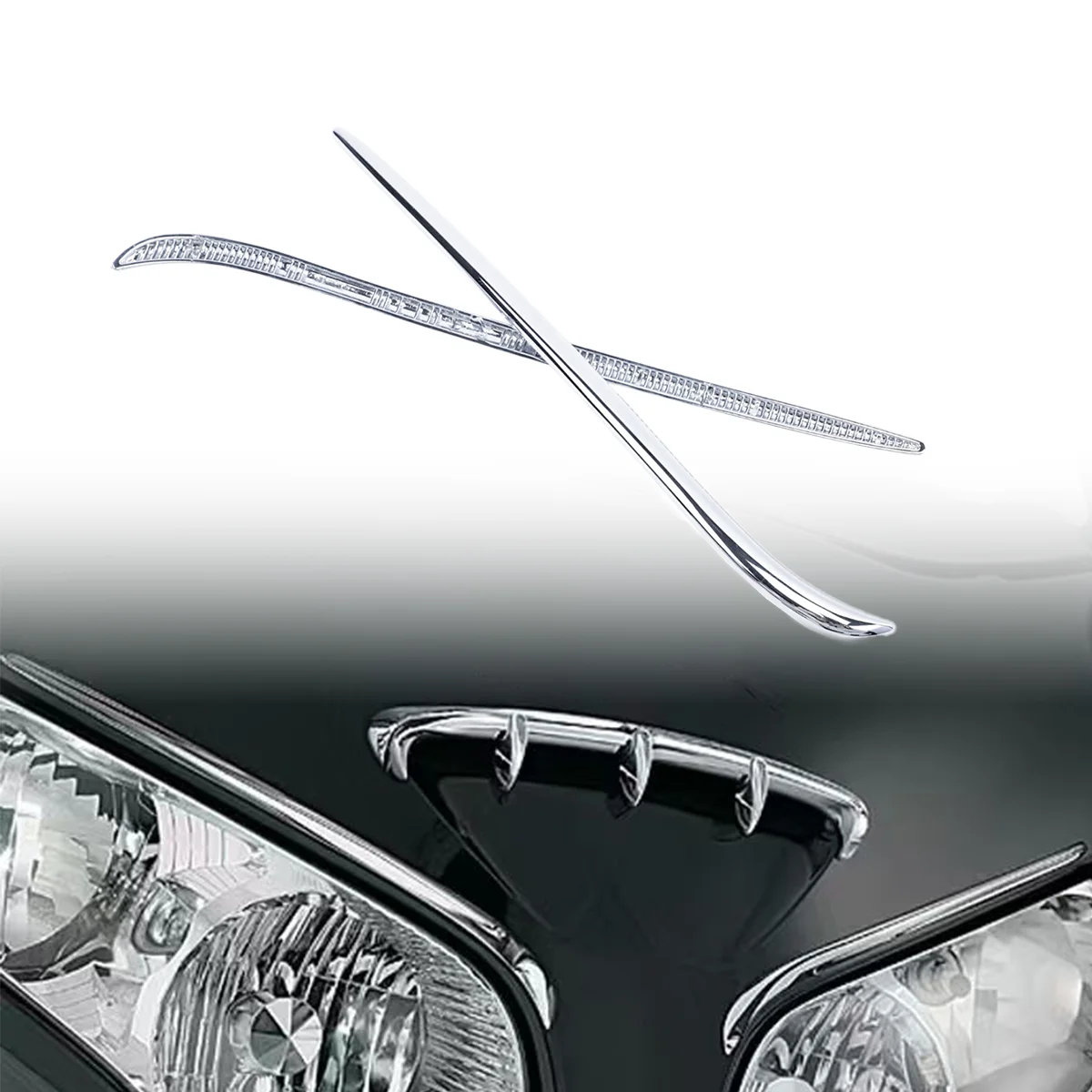 

Chrome Fairing Eyebrows Trims For Honda Goldwing GL1800 GW 2001-2010 Gold Wing 2012-2017 Headlight Decoration Accessories 2016