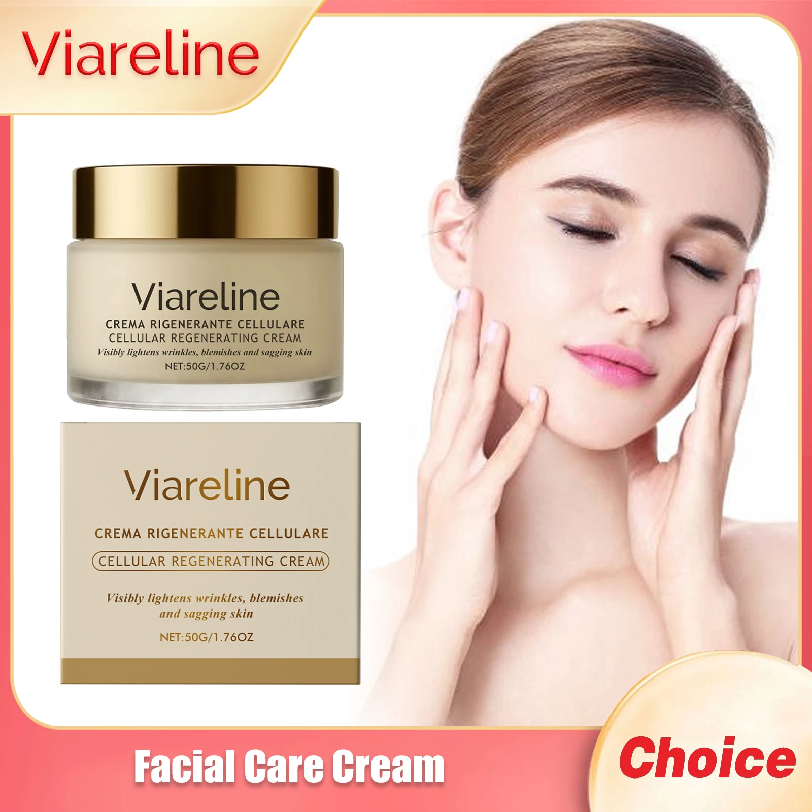 

VIARELINE Facial Care Cream Firm Skin Improve Roughness Shrink Pores Reduce W-rinkles Brighten Epidermis Facial Nourishing Cream