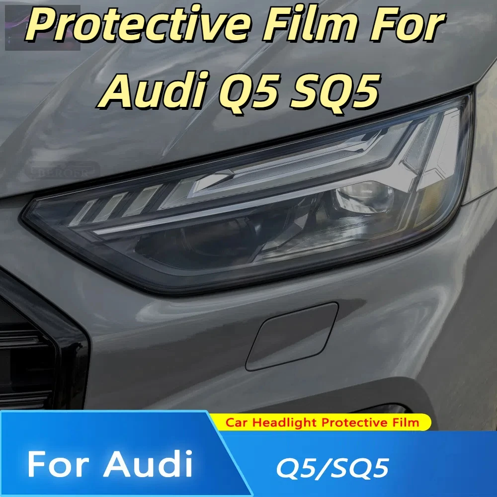 

Защитная пленка для автомобильных фар и задних фонарей для Audi Q5 SQ5 Quattro Facelift 2021 2022, передняя защита от царапин, черный, прозрачный ТПУ