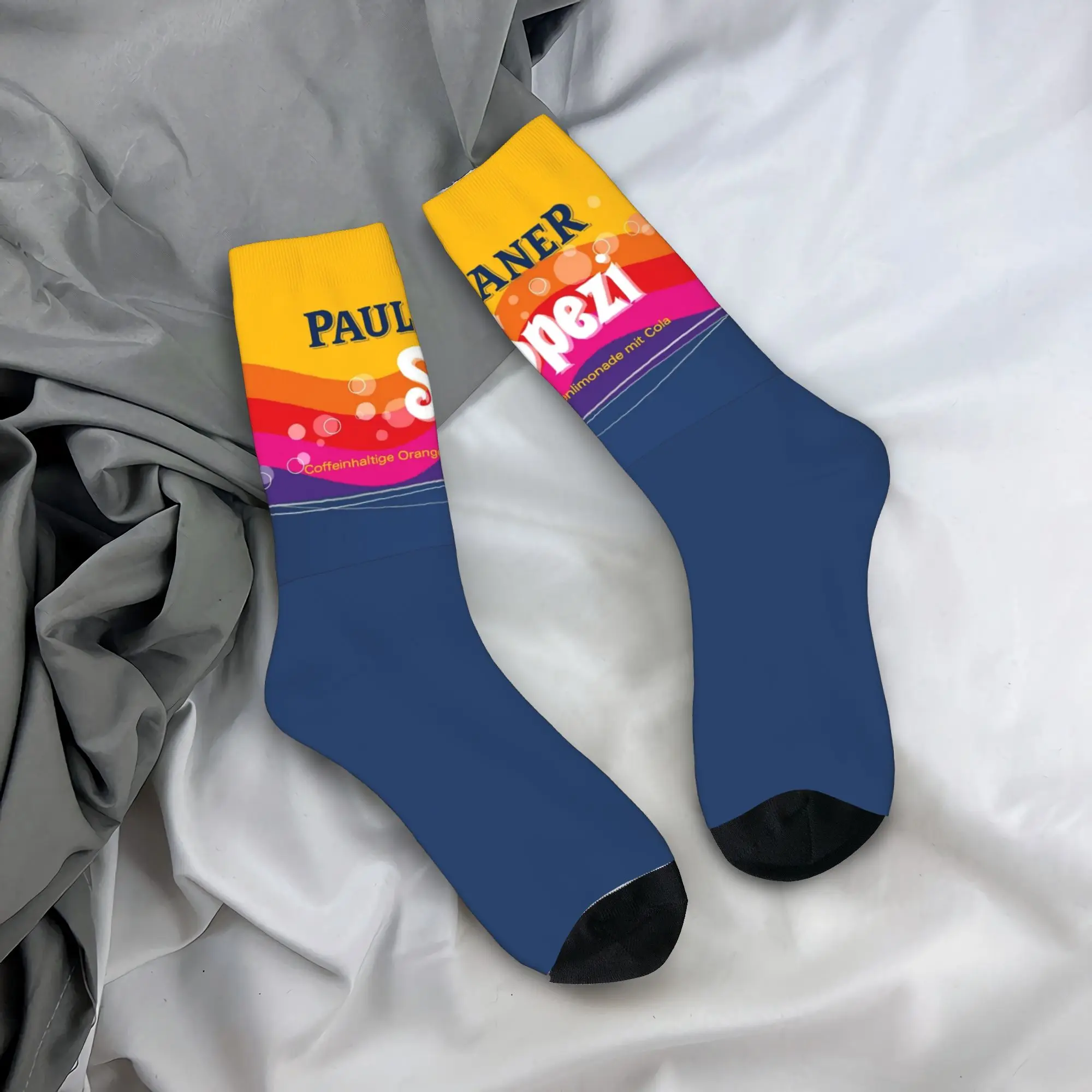 Paulaner Spezi Logo Socks Germany Soda Drink Gothic  Elegant Stockings Autumn Anti Sweat Women Men Socks Soft Breathable Socks