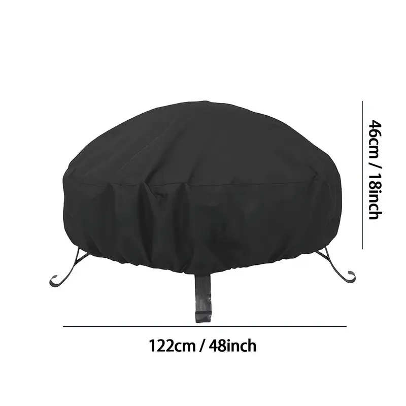 Copertura per braciere rotonda da esterno con chiusura con coulisse regolabile - Tessuto Oxford resistente di alta qualità e resistente ai raggi UV