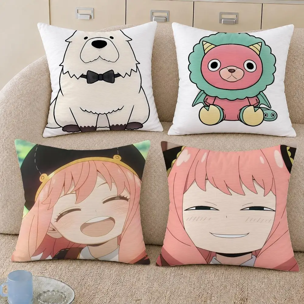 Anime SPY FAMILY Anya Forger Cushion Cover Decorative Pillowcase Soft Short Plush Cozy Durable Sofa Home Decor Items Gift