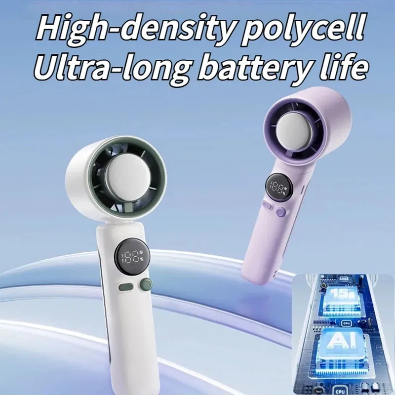4000mAh Large Capacity Ice Compress Fan Portable Pocket Fan With Semiconductor Refrigeration Mute Handheld Fan Outdoor Fan