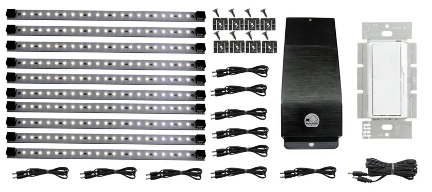 Inspired-Kit d'éclairage de cuisine à LED 12V, 10 panneaux, système à intensité variable inclus, blanc froid, 6000K, série Pro Pa