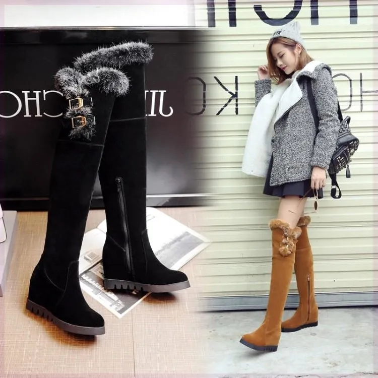 Boots Women New 2024 Winter Footwear Australia Female Shoes Luxury Designer Zipper Sexy Thigh High Heels High Sexy Round Toe Sti