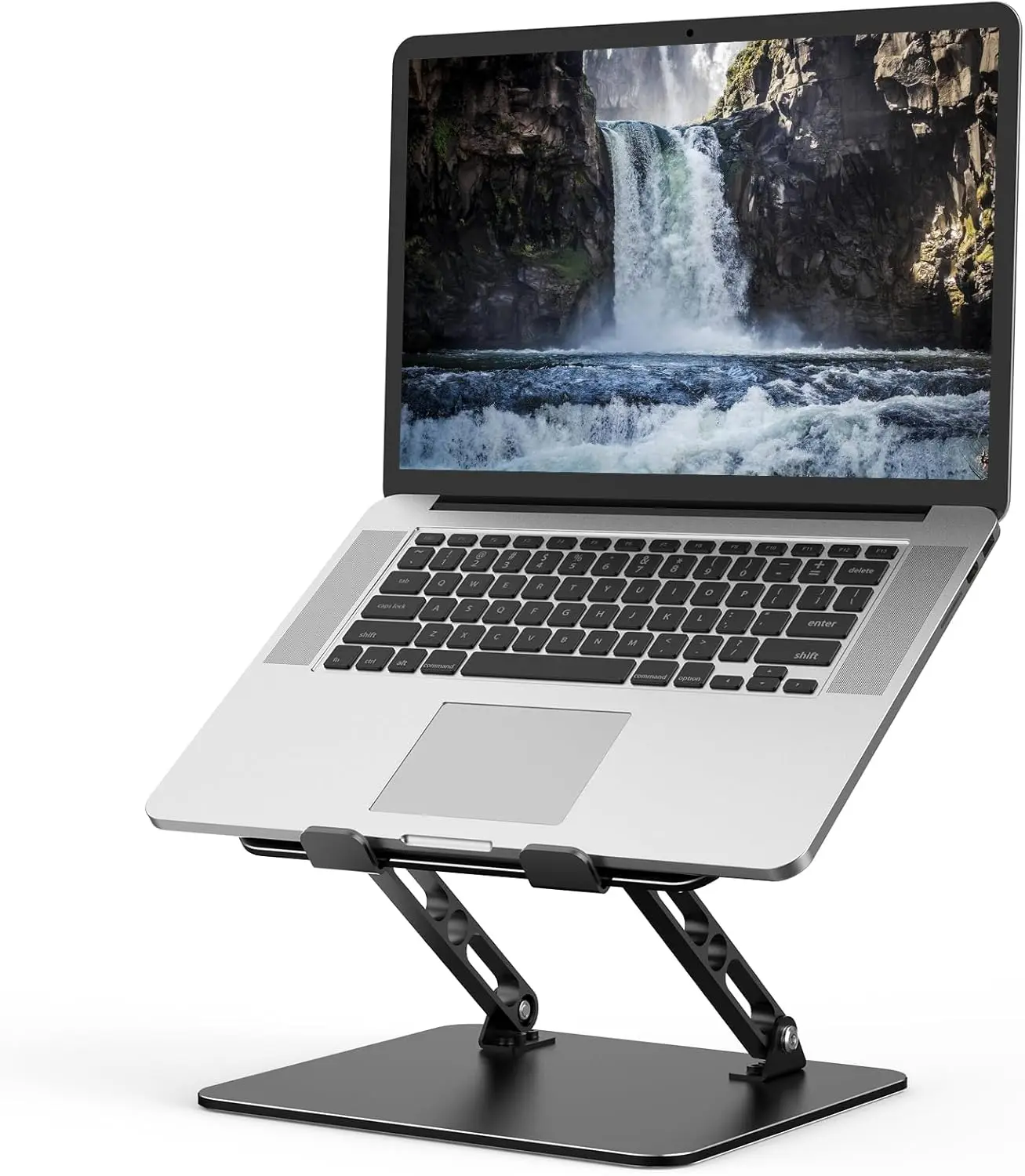 

Laptop Stand for Desk, Metal Foldable Laptop Riser, Portable Laptop HolderVentilated Cooling Compatible with 10-15.6” Laptops