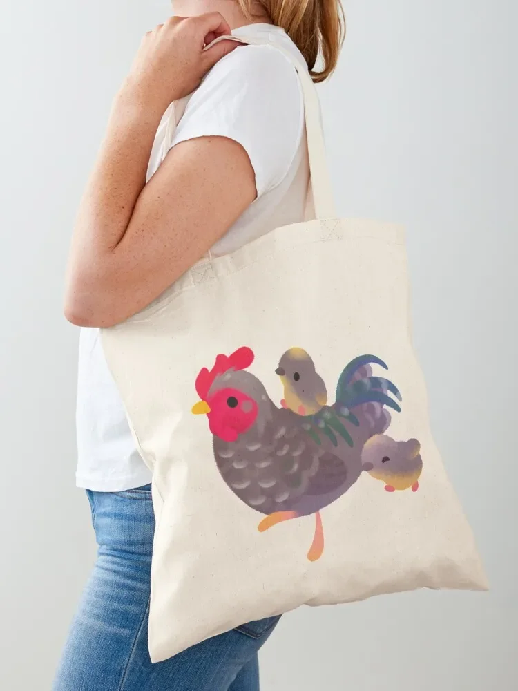 

Chicken and Chick - pastel Tote Bag shopper bags sacs de shopping Canvas bag for women