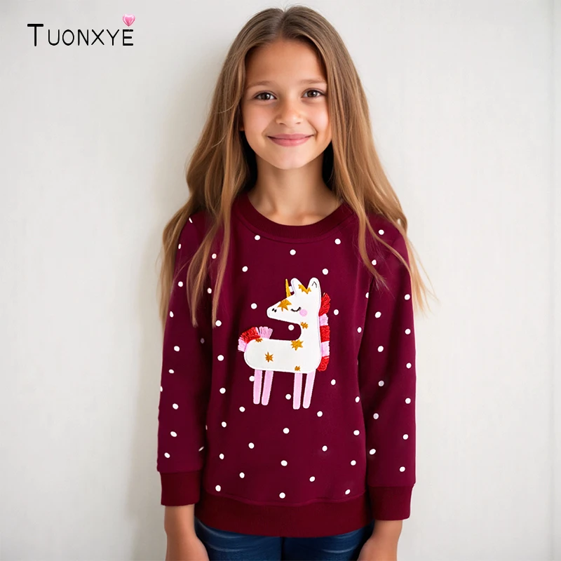TUONXYE Frühling kinder Kleidung Einhorn Mädchen Casual Langarm Herbst Kinder Kleidung Sweatshirts Baumwolle Baby Mädchen Tops Tees