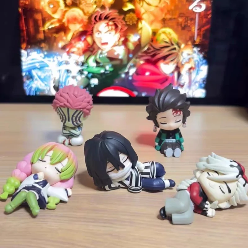 Original Bandai Demon Slayer: Kimetsu No Yaiba Sleep Squad Vol.3 Mitsuri Doma Akaza Gashapon Mini Figurine Anime Hobby Gifts