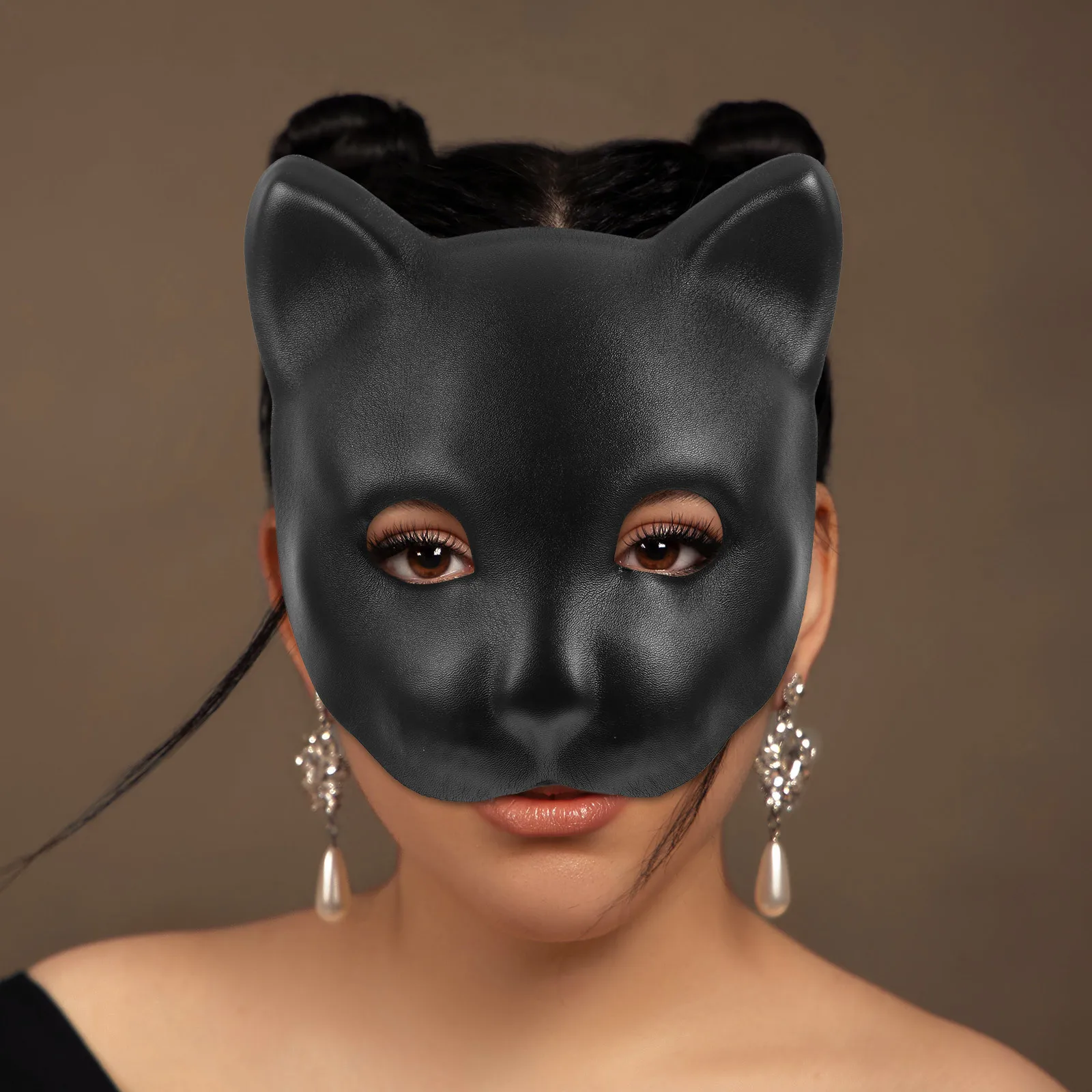 

Mysterious Panther Mask Half Face Cosplay Masquerade Party Accessory Unique Design Soft Materials Masquerade Mask