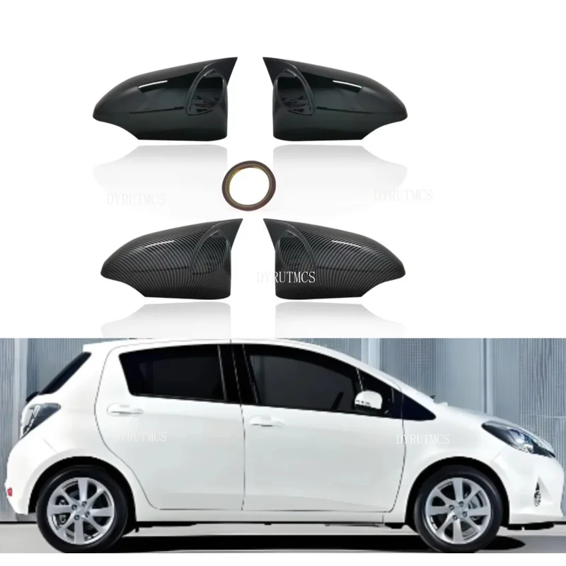 

Rearview Side Mirror Cover For Toyota Yaris Vitz XP130 MK3 2013~2019 2016 2017Wing Cap Sticker Rear View Case Trim Carbon Fiber