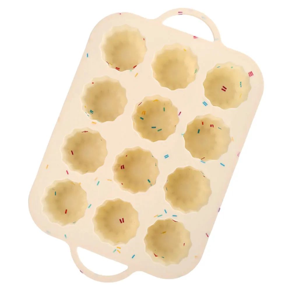 Silicone Cake Mold Mini Lace Edge Round Column Muffin Pan Colorful Dots Pattern Baking Tools For Cupcakes