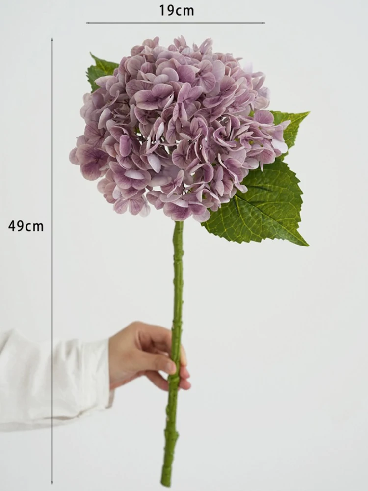 Blauwe kunstmatige hortensia bloemen Real Touch kunstmatige hortensia takken decoratie bruidsboeket bloemstuk