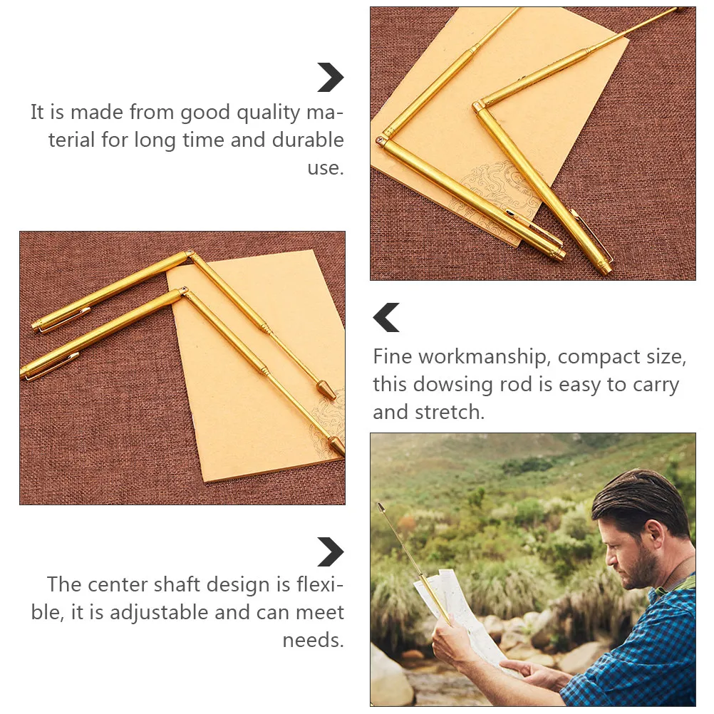 

1Pcs Retractable Copper Dowsing Rod Pen Shape Adjustable Flexible Divining Tool for Water Vein People Detection