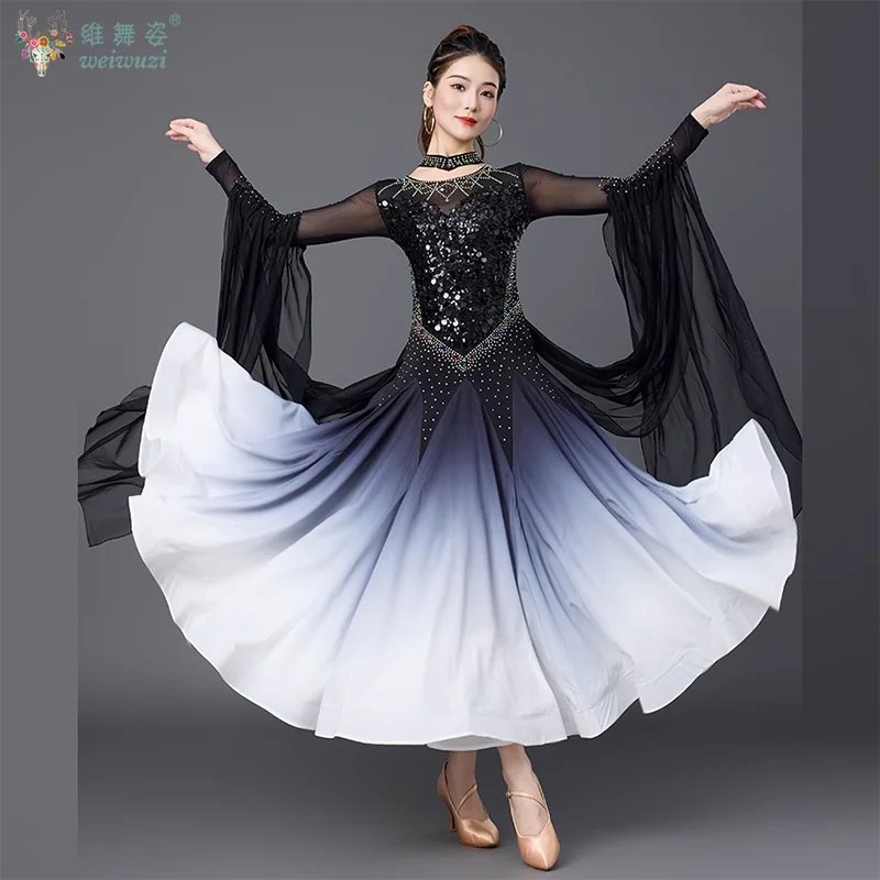 여성용 모던 댄스 드레스 하이 엔드 빅 스윙 드레스 왈츠 탱고 공연 의상 소셜 댄스 대회 의류